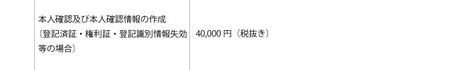 本人確認 本人確認情報 作成費用