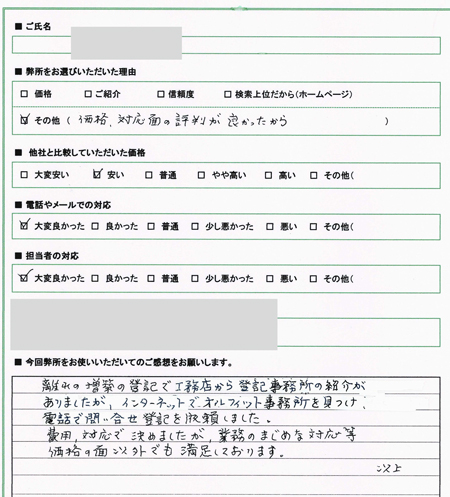 豊田市　増築の登記　感想