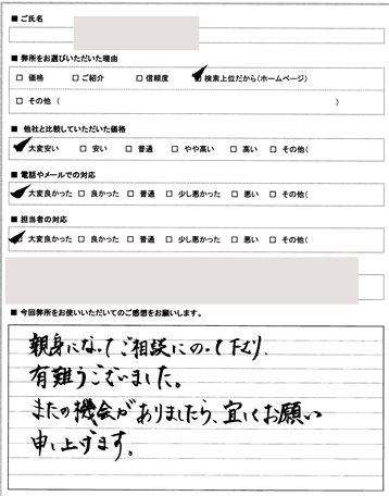 愛知県名古屋市千種区　登記の感想