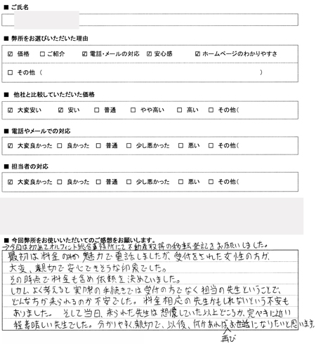 愛知県名古屋市中区　登記の感想