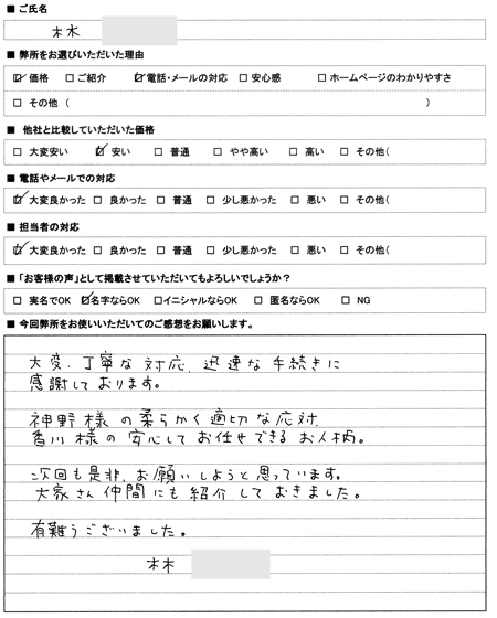 愛知県名古屋市昭和区　登記の感想