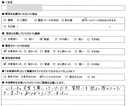 愛知県名古屋市東区　登記の感想