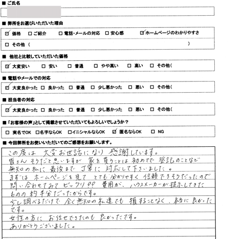 稲沢市　新築時の登記　司法書士費用　感想