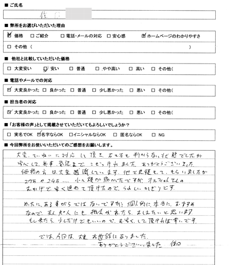 愛知県北名古屋市　登記の感想