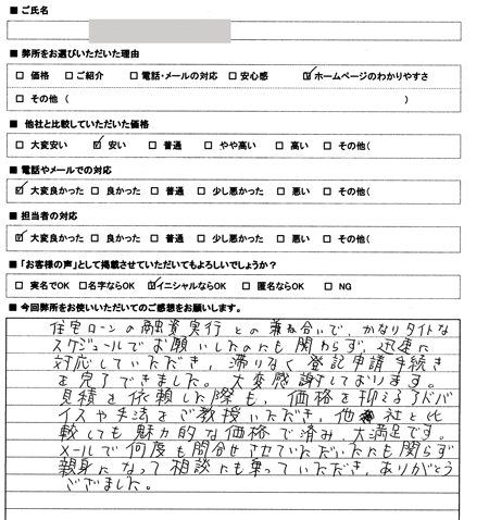 豊山町　登記申請手続き　安くできた感想