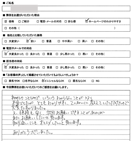 半田市　不動産登記申請　費用お値打ちの感想