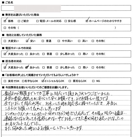 大治町　建物表題登記　依頼の感想