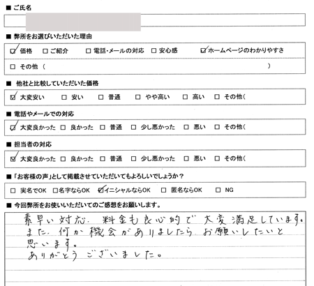 大口町　不動産登記　費用安くできた感想